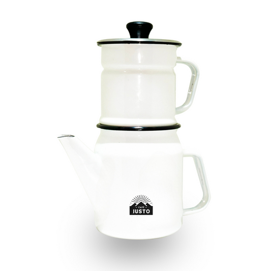 Café Justo®️ Cafetera Clásica de Acero Vitrificado - Gota a Gota - 800 ml